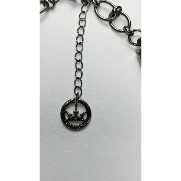 Trifari Gunmetal Gray Cabachon Faux Stone Statement Necklace - Picture 6 of 8